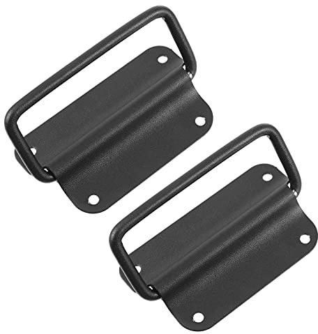 Balacoo 2pcs Chest Handles Wood Box Handle Heavy Duty Case Handle Stainless Steel Pull Handle for Toolbox Black