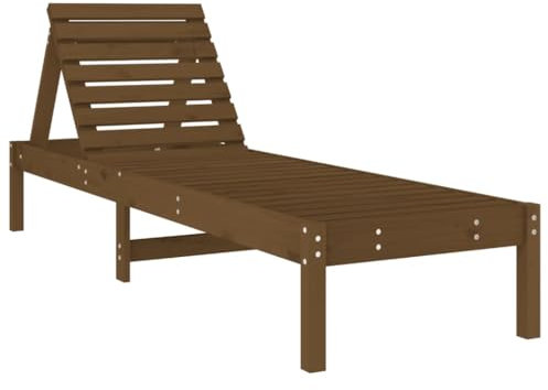 HETFTJN Relaxsessel Garten Garten Liegestuhl Balkonmöbel Saunaliege - Sonnenliege Honigbraun 199,5x60x74 cm Massivholz Kiefer für Camping Outdoor Garten Balkon