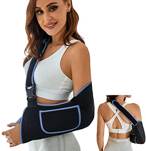 VISKONDA Arm Sling Shoulder Immobilizer-Rotator Cuff Support Brace-Comfortable Medical Sling for Shoulder Injury,Left and Right Arm,Men and Women,for Broken,Dislocated,Fracture,Strain(Large)