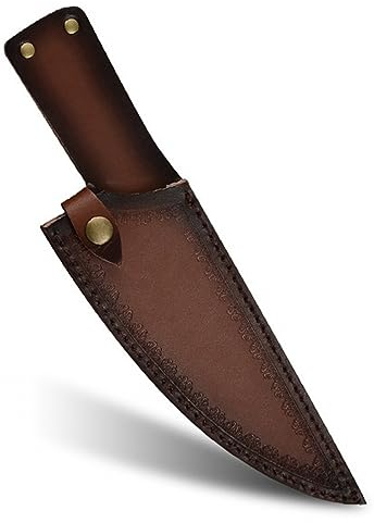 DONGKER 8 Straight Knife Sheath, Leather Vertical Knife Case Belt Holder with Buckle for 8'' Kitchen Chef Knife(without knife)