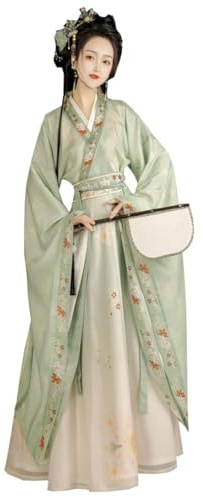 Ez-sofei Costume da donna cinese tradizionale antica performance teatrale abito Hanfu (verde, M)