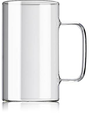 SUNESA Bicchieri Acqua Tazza di Vetro Dritta con Manico Tazza for la Colazione Domestica Tazza for Il Latte Tazza for l'acqua Bicchiere for Il tè Bicchieri in Vetro (Color : A, Size : 600ML)