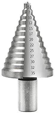 KiheNe 5-35 mm 3-13/6-25 mm Hochgeschwindigkeitsstahlbeschichteter Stufenbohrer Hochgeschwindigkeitsstahl Metall Holz Lochschneider Kegelbohrwerkzeug (Farbe: A, Größe: 1)