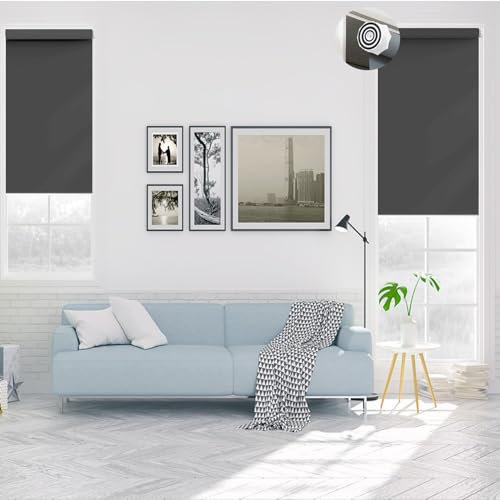 Fensterrollo innen Ohne Bohren Klemmfix 35 x 140 cm Einfache Installation Easyfix, Fensterrollo Seitenzugrollo mit Verstellbarer Kette für Wohnzimmer, Schlafzimmer, Dunkelgrau