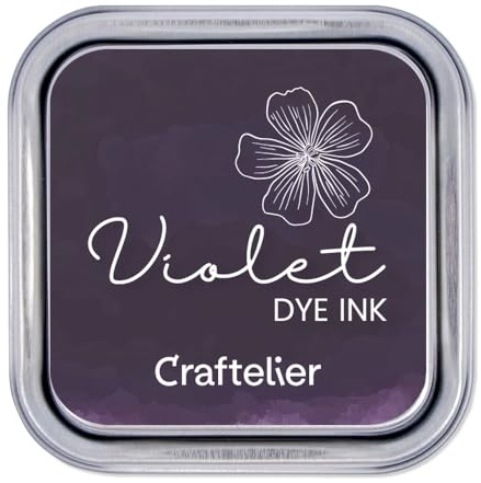 Craftelier Tintenkollektion auf Wasserbasis | Metallbox mit starkem Verschluss | Acryl- oder Gummistempel und poröse Oberflächen | 21 Farben (Violet)