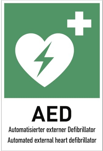 Dreifke® Schild Automatisierter externer Defibrillator (AED), Kombischild, Alu, 200x300 mm