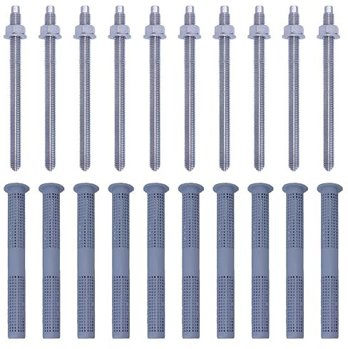 10x Remstaler ANKERSTANGE + SIEBHÜLSE im SET | verzinkt o. Edelstahl | Injektionsmörtel | Verbundmörtel (Verzinkter Stahl, Stange M8x110 + Siebhülse 12x80)