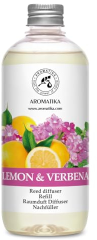 Recharge Diffuseur de Citron & Verveine 500 ml - Parfum de Ambiance - Parfum Frais et de Longue Durée - Parfum d'agrumes - Assainisseur de Air - Aromathérapie - Reed Diffuseur Refill Lemon & Verbena