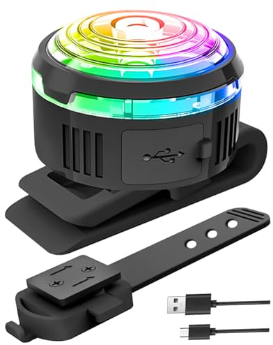 Tubasion XL Hundehalsband-Licht, Wiederaufladbar, 8 Modi, LED-Sicherheitslicht, Hundehalsband, Clip mit Silikonband, IPX7 Wasserdicht, für Nächtliches Spazierengehen, Laufen, Camping