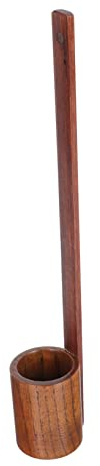 Amosfun Vintage Style Long Wine Ladle with Long Handle, Wooden and Bamboo Construction, Comfortable Grip for Quantitative Use, for Serving Red Wine or Soy Sauce at Home or Tea Ceremonies