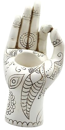 Colcolo Buddha Hand Candeler Votive Talight Soporter, Soporte de luz de té de meditación, decoración del hogar para templos, Comedor