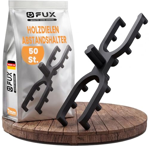 Abstandhalter Terrassendielen 50 Stück für 7mm Fuge - Distanzhalter aus Kunststoff für die Unterkonstruktion - Verhindert Staunässe