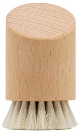 Spazzola per la pulizia del viso con manico in legno per una pulizia profonda e rimozione del trucco, in legno di faggio con setole naturali, dimensioni compatte da viaggio