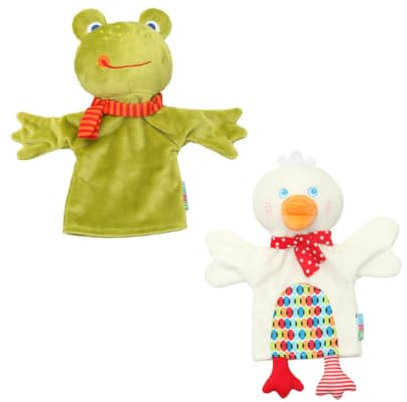 IMIKEYA 2stücke Pack Junge Mädchen Cartoon Tier Handpuppen Eltern-Junge Mädchen-interaktion Spielzeug Zur Geschichtenerzählung Fantasie