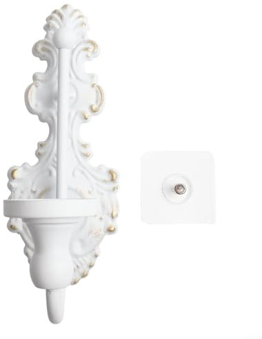 Niceminiwall Wand-Kerzenhalter aus Gusseisen, Vintage-Stil, Wand-Kerzenhalter, Antik-Weiß, Heimdekoration für Wohnzimmer, Küche, Schlafzimmer, für Wohnzimmerdekoration (weiß)