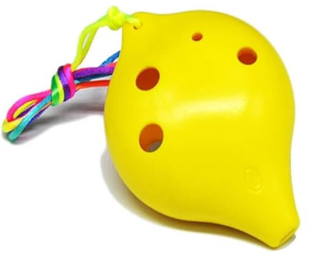 Okarinas Okarina aus Kunststoff, 6 Löcher, Okarina der Zeit, Mini-handgefertigte Flöte, Sopran-C, Musikinstrumente, Okarina-Geschenke (Farbe: E) Geschenk(Yellow)