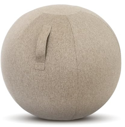 kenoko Ergonomico Sedia Palla Ufficio NAMI 55 cm | Ideale per ufficio, yoga e gravidanza | Rivestimento lavabile | Palla gonfiabile con pompa inclusa |colore: beige chiaro