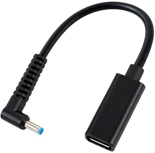 Power Cable 4.5 for Hp Type C USB C Female Input to 4.5mm * 3.0mm Male DC Trigger Power PD Charge Converter Fast Charging Cable Adapter Compatible with Hp Laptop 18.5-20v
