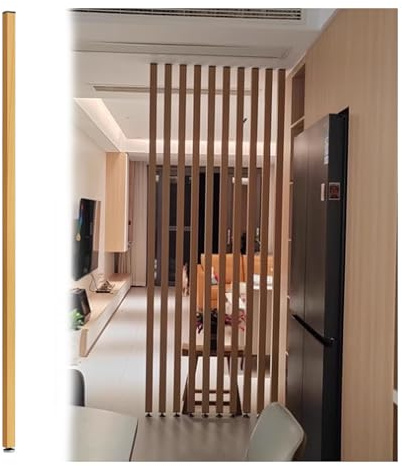 Colonna divisoria in metallo, divisorio per ambienti, con piedini regolabili, schermo per la privacy, divisorio indipendente dal pavimento al soffitto per casa e ufficio(Wood color,H65cm/25.6in)