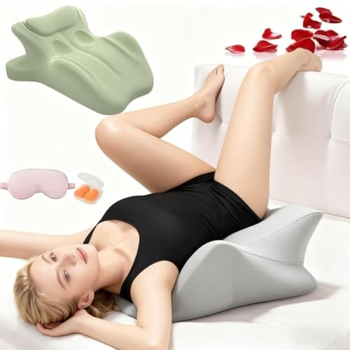Generisch Cuscino Liborah con inclinazione di 27° per intimità, ergonomico in memory foam con custodia in bambù lavabile, supporto per colonna vertebrale e schiena seduti e sdraiati