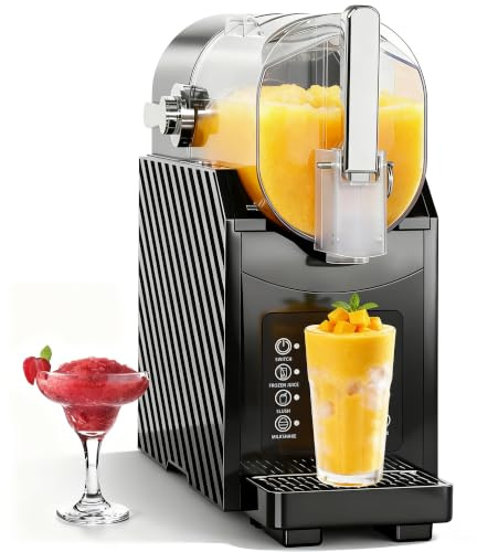 HOMCOM Slush Maschine 1,8 L mit 3 Programmen Selbstreinigung Schwarz | Slushie Maschine, LED-Display, Slushy Machine für Zuhause, Eis Maker für Slush Eis-Cocktails, Frappé, Margaritas, Milchshakes