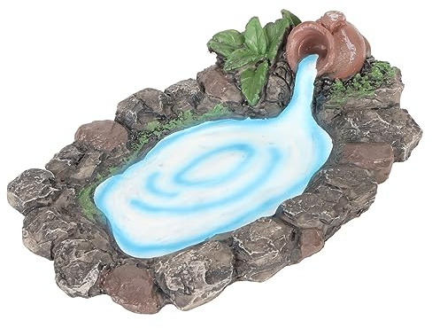 Stylebest Miniatyrdamm Fairy Trädgårdstillbehör Naturtrogna Handmålade Stendamm för Trädgårdsdekor 6,5 Tums Harts