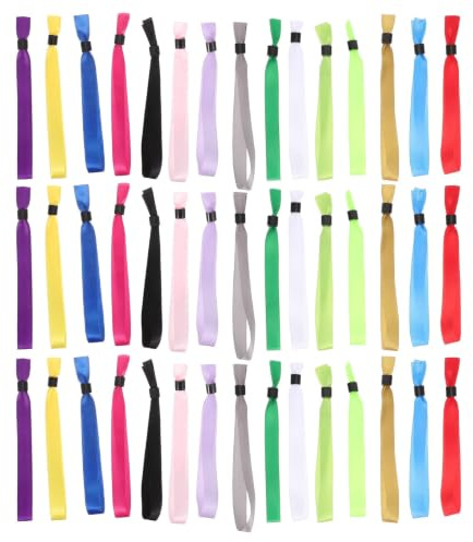 Veemoon 50pcs Adjustable Polyester Club Entry Identification Band Antitamper Lock, Cloth Party Entrance Wrist Strap for Admission Control and Event Safety at Celebration Random Color