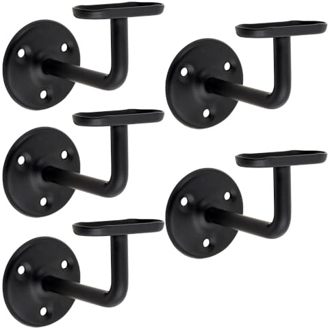 Betley Butterfly Handrail Bracket, Zinc, Black, 63mm, Pack of 5 | Secure support for compatible handrails