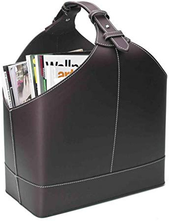 Orskov Magazinkorb aus Leder, schmal, Chocolate