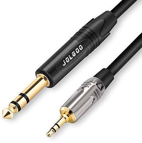 JOLGOO Cavo di interconnessione stereo 3,5 mm TRS a 1/4 TRS, cavo audio stereo TRS da 6,35 mm 1/4 maschio a 3,5 mm 1/8 maschio TRS, 3 metri