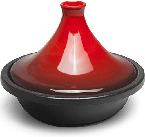 Ceramica cinese-Tagine 27 cm Tajin Cooking Cooker lento | Tagine Pot con base in ghisa smaltata e coperchio a forma di cono | per la cottura lenta di brasatura (Color : B)