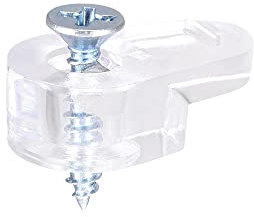 sourcing map Glass Retainer Clips Kit, 20mmx11mm Cabinet Door Clips Mirrors Holder with Screws for Doors, Window, 50Set