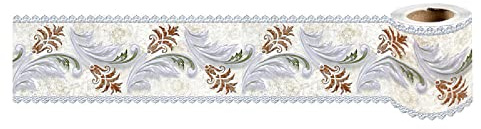 Dostear Bordi Greche Pannelli Adesivi Bordo Adesivo per Pareti Striscia Adesiva Muro Decorativa Greca Adesiva per Parete Piuma Bianca 10cm X 240cm
