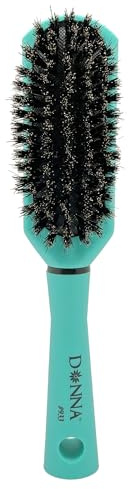 Donna Boar Styling Brush – Soft Boar Bristles for Women’s Hair, Lightweight Handle for Gentle Detangling, Smooth Finishing & Everyday Styling, Green Colors