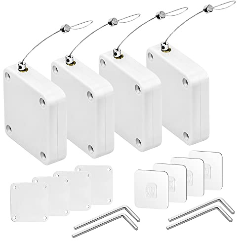 LUFEIS Automatische Türschließer, 4 Stück Mini Türschließer, Türschließer Ohne Bohren,1000G Zugkraft, Multifunktional Automatisch Türschließer, Türschließer für Home Offices Eingesetzt(Weiß)