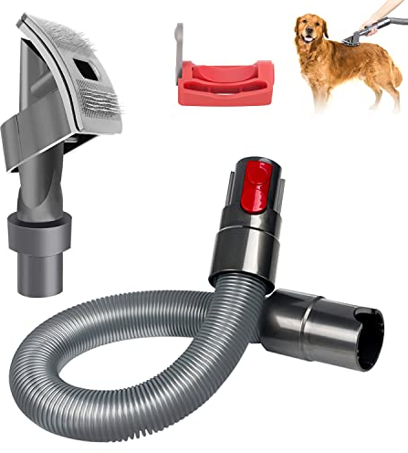 Groom Spazzola per Cani di Pelo Medio/Lungo, Spazzola Aspira Peli Animali con Tubo e Fermo Tasto di Accensione, per Aspirapolvere V7 V8 V10 V11 V12 V15