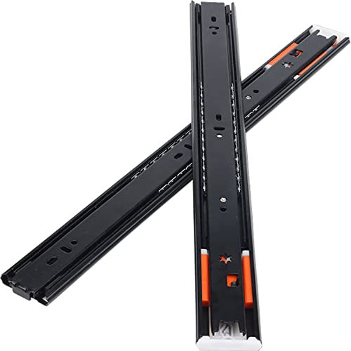 UZSPAC Schubladenschienen Vollauszug Push to Open 250mm-500mm 3-Fach Kugelgelagerte Gleitschiene Einfache Demontage Verwendbar in Schränken, Werkzeugkästen, Regalen (Color : Rebound, Size : 450mm)