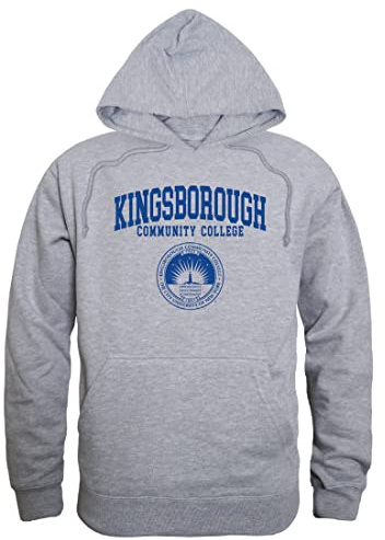 W Republic Kingsborough CC The Wave Seal Hoodie Sweatshirts - Heather Grey, XX-Large