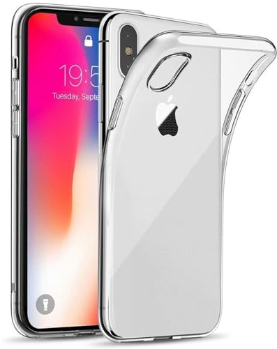 Oprimio Kristallklar Hülle für iPhone X/XS [Silikon Hülle] [%100 Durchsichtig] [Deutsche Material] [Ultra Dünn] Klar Handyhülle für Apple iPhone X und iPhone XS