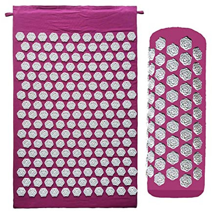 Esterilla Acupresion Loto Alfombrilla Acupresion Alfombra Acupresion con Almohada Acupressure Mat para Una Relajación y Masaje