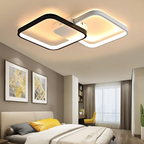 FWX LED-Deckenleuchte dimmbar Wohnzimmerleuchten mit Fernbedienung Schlafzimmer Deckenlampe modernes kreatives Design Metall Pendelleuchte Deckenbeleuchtung für Wohnzimmer Schlafzimmer und Büro