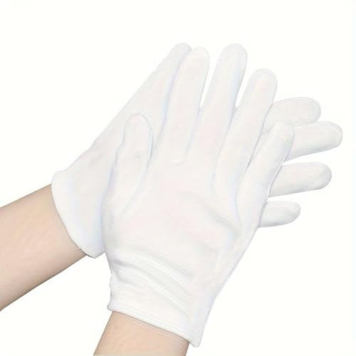 ROMAXO 2 Pairs 100% Cotton Moisturising and Protective Gloves Cotton Gloves for Eczema & Dry Hands,