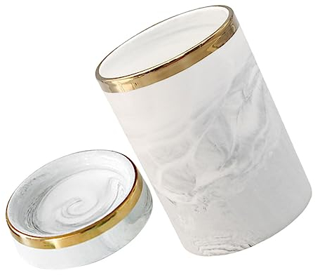 OUNONA Keramik Besteckhalter mit Marmorstruktur Weiß Küchenutensilienhalter für Arbeitsplatte Essstäbchen Organizer Multifunktional