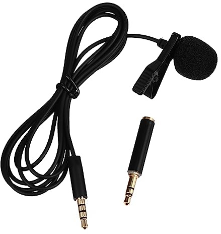 FUNOMOCYA Professional Lavalier Microphone Condenser Recording Mic with Noise Reduction and Plug and Play Features, Plastic and Alloy Build, for Outdoor Activities and Indoor Use,