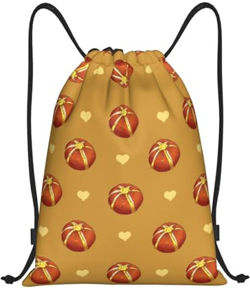 Sac à dos de sport imperméable avec cordon de serrage pour le shopping, le yoga, l'école, la natation, la plage, Pain beurré, M