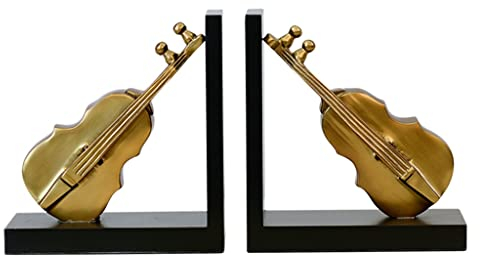 Buchstützen Buchstützen aus reinem Kupfer, Violine, kreative Dekoration, Bücherregal, Schule, Büro, Zuhause, Arbeitszimmer, Metall, Kunstbuchstütze, Küche, Bücherregal-Stopper Buchstützen und Bücherre