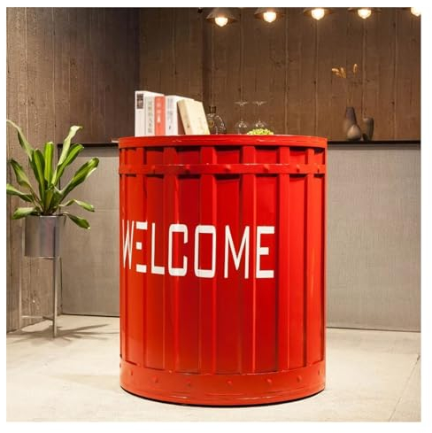 Empfangstheke,Rezeptionstheke mit Schubladen,Rezeptionstresen,Einfacher Theke,Verkaufstheke,mit Großem Stauraum,Für Salon Lobby Office, Home Office Desk(Rosso)