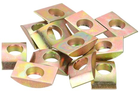 QUARKZMAN Mezza Luna Dadi, 12pz M10 Mezza Luna Dadi Rondelle Ferro Pieno Mezza Luna Blocco Rondella Distanziatore Connettore Hardware Raccordi Bronzo