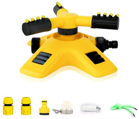 SRJQXH Arroseur Oscillant, Tandem Rotatif Automatique 360 Degrés Matériel D'arrosage pour Jardin, Diamètre Pulvérisation 4-10 m Asperseur Arrosage, pour L'irrigation Pelouse Jardin