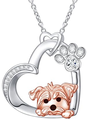 HOOHWE Yorkie halskett hundhalsband 925 sterlingsilver